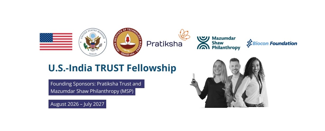 U.S.-India TRUST Fellowship 2026-27 | Apply for International Postdoctoral Research Fellowship at IISc Bangalore